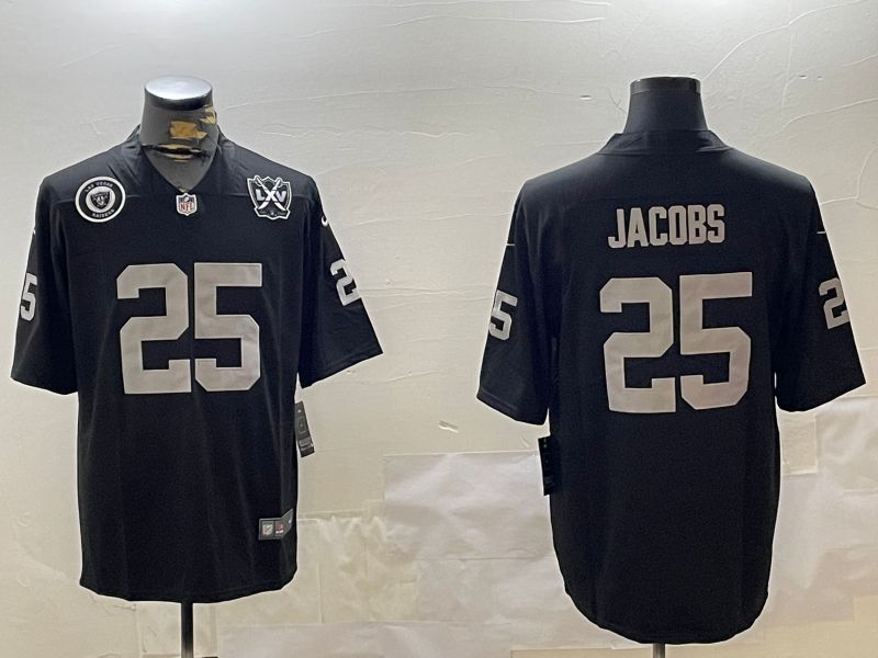 Men Oakland Raiders #25 Jacobs Black Second generation 2024 Nike Limited NFL Jersey style 4->oakland raiders->NFL Jersey